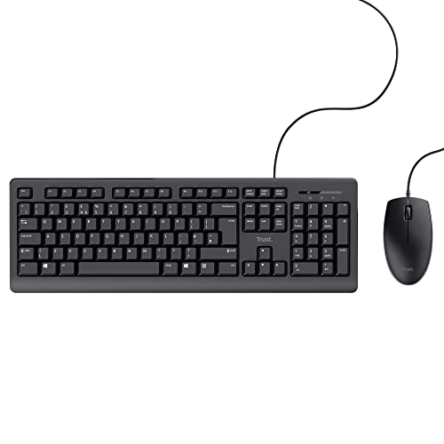Trust Taro Wired Keyboard and Mouse Set - Qwerty UK Layout, Full-Size Keyboard, Spill-Resistant, 1.8 m Cable, USB Plug and Play, Quiet Combo for PC and Laptop - Black - Image 8