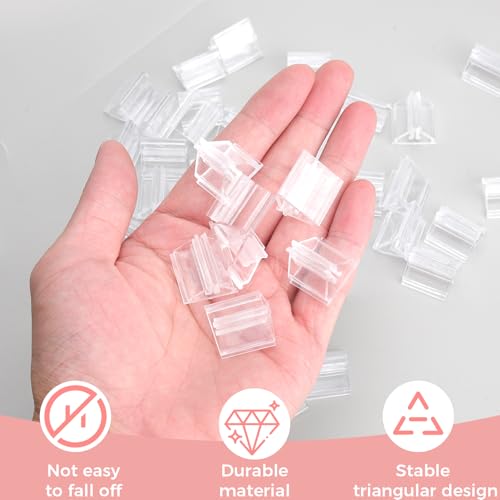 VOSSOT 100 sztuk plastikowych przezroczystych uchwytów na karty stołowe, akrylowe, przezroczyste uchwyty na karty do gry, plastikowe stojaki na karty, zdjęcia, markery do gier planszowych, obrazki