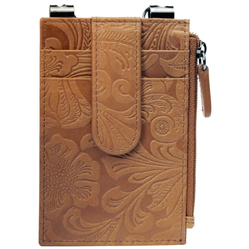 RFID Blocking Boot Wallet with Security Chain & Zipper Lock – Genuine Leather Wallets for Men, Travel Wallets Women, Minimalist Leather Card Holder2