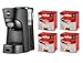Lavazza, A Modo Mio Macchina per Caffè Tiny Eco Nera con 64 Capsule Qualità Rossa Incluse, Macchina per Espresso in Plastica Riciclata, 1450 W, 220-240 V, 50/60 Hz, 0.6 Litri