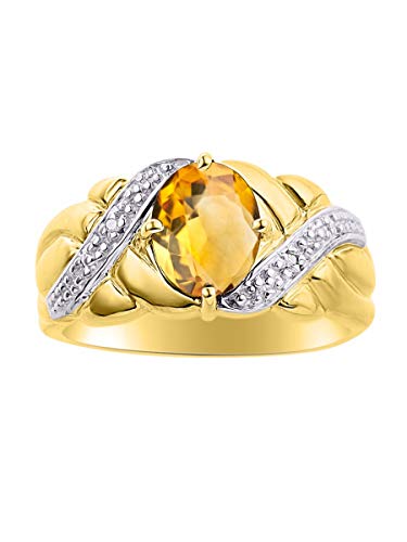 Bague en citrine de novembre et diamant, le cadeau idéal pour un anniversaire unique