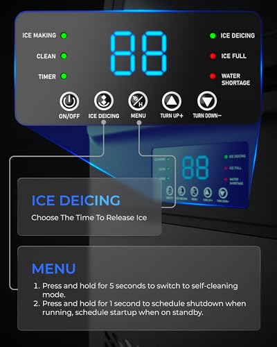 Quyndor Commercial Ice Maker Machine ππππππ/πππ², Undercounter Ice Makers πππππ Storage Bin and ππ Ice Trays, Icemaker Machine Double Water Inlet with Water Line, Ice Scoop