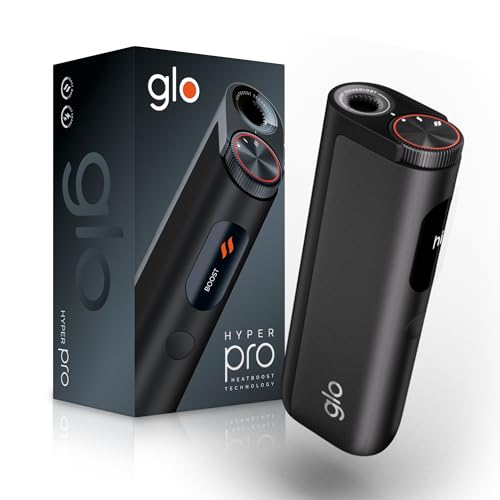 GLO Hyper Pro Tabakerhitzer Elektrischer Tabak Heater für klassischen Zigaretten Geschmack Alternative zur E-Zigarette Einfache Reinigung bis zu 20 Sticks pro Akku-Ladung Obsidian Black
