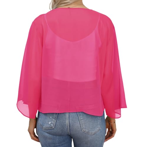 Image of Womens Summer Tops Short Shrugs Kimono Cardigans Casual Chiffon Bolero Jackets 2026