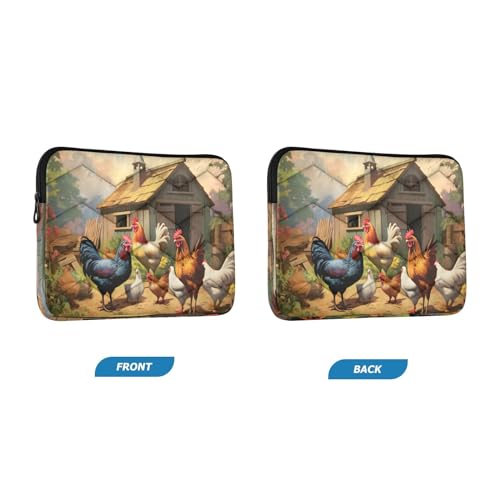 Funda para portátil 13-14 pulgadas con diseño de gallos miniatura 2