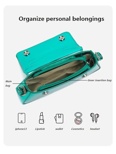 Bolsa feminina casual flip nas axilas, bolsa retrô, carteira de couro sintético com fecho de fivela,