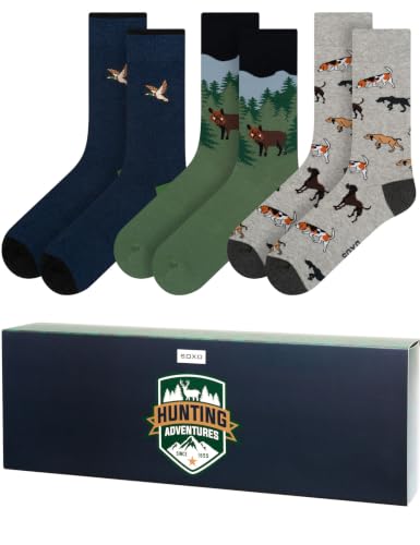 soxo Adventure Skarpetki Męskie W Pudełku Prezentowym Bawełniane Skarpety Zestaw Premium 40-45 Hunting 3 Pary