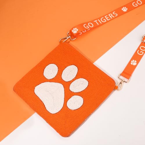 YAHPERN Tigers Purse for Women Beaded Crossbody Purse Baseball Shoulder Bag Game Day Outfits Accessories Sports Fan Gifts2