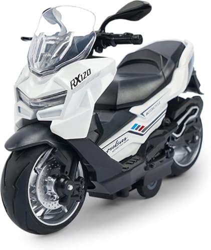 Image of FEXXA Police Motorcycle Toy - Pull Back Motorcycle Toys, Tiny Gift with Music Lighting, Latte Motorcycles Toy for Kids Boys Age 3-8 Year Old [NEW] (PALSAR RX120-WHITE)