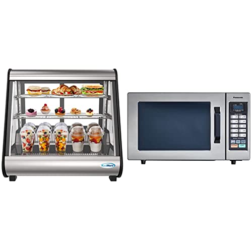 Koolmore - Cdc-4C-Bk 27" Commercial Countertop Refrigerator Display Case Merchandiser & Panasonic Countertop Commercial Microwave Oven With 10 Programmable Memory And Touch Screen Control #TOP2