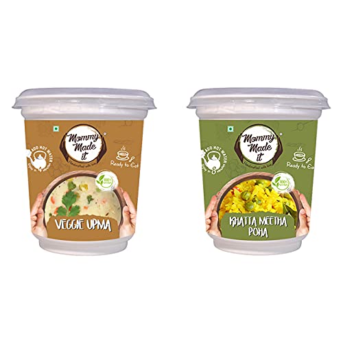 Mommy Made It Instant Readymade khatta Mitha Poha Cup & Veggie Upma ...