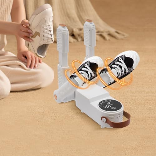 Secador eléctrico de botas y zapatos con temporizador y caja de sal rosa miniatura 2
