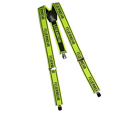 Hosenträger Feuerwehr neongelb Stretch Material Y-Form Größenverstellbar Cover