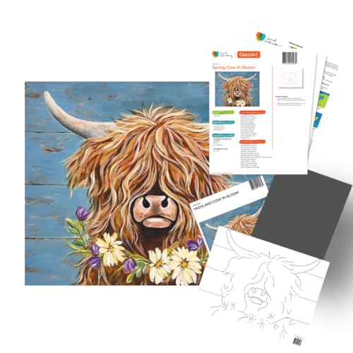 Kit de pintura de vaca de las tierras altas DecoArt para 5 personas