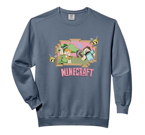 Minecraft Steve & Alex On An Adventure Vintage Comfort Colors Adult Sweatshirt
