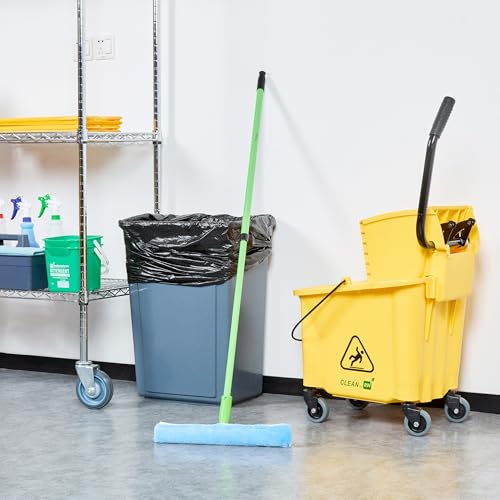Image of Restaurantware-Handle ONLY: Clean Tek Professional 29.53 Inch Squeegee Handle, 1 Telescopic Stick - Squeegees and Window Strip Washers Sold Separately, 29.52 to 51.18 Inches, Green Aluminum Holder