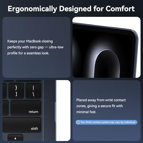 Image of EooCoo for MacBook Air 13 inch Case M5 /M4 /M3 /M2 2026-2022, Matte Midnight | Scratch Resistant, Fit for Air 13.6 inch, Hard Shell, Keyboard Cover, Screen Film & Type-C Included, A3449 /A3240 /A3113 /A2681