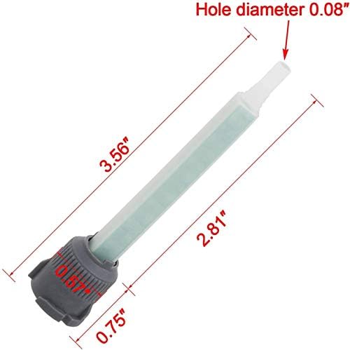 feedal Epoxy Mixing Nozzle Tip, Resin Mixer Adhesive Gun Nozzles for Mix, Gun Applicatior for 50ml AB Glue Cartridge Glue Gun 20 pcs (1:1 Applicator Ratios)
