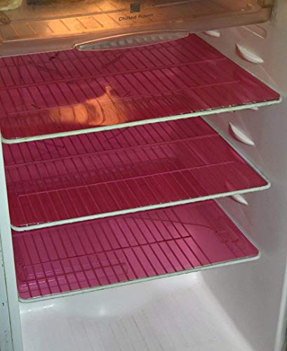 Kuber Industries PVC 6 Piece Refrigerator Drawer Mat Set - Pink