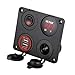 Produktbild EEEKit 4 in 1 Ladegerät Schalter Panel, 12V 4.2A Dual-USB-Ladegerät-Steckdose, Rot LED-Voltmeter, ON/Off Schalter & Zigarettenanzünder Panel für Auto, Marine, Boots, LKW