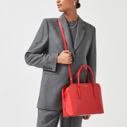 Image of RADLEY London Liverpool Street 2.0 Women's Medium Leather Ziptop Satchel Bag, Begonia