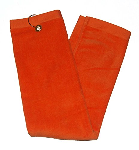 Orange Tri-Fold Golf, Hand Towel With Grommet & Hook #TOP7