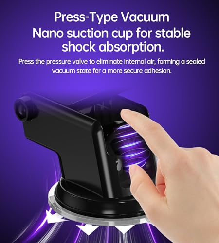 حامل الهاتف للسيارة H043، دوران 360 درجة قابل للتعديل يثبت على التابلوه وزجاج مقدمة السيارة - أسود من تشويتيك