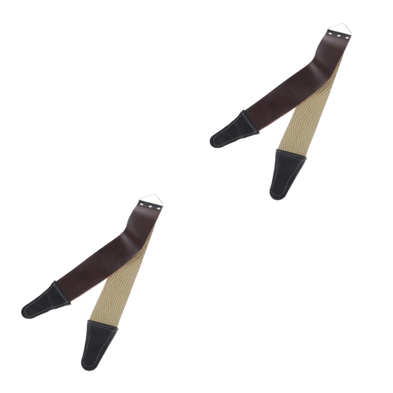 Beatifufu 2pcs Leather Canvas Double Thicken Razor Sharpening Strop for Straight Razors Random Color