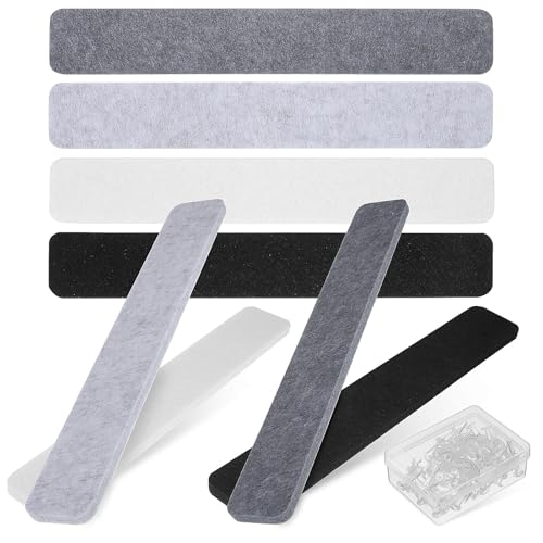 Beavorty Tira de Notas Autoadhesiva de Fieltro para Tablón de Anuncios, 8 Piezas (2, 2 Nieve, 2 Oscuro, 2) 50 Chinchetas Transparentes para Oficina, Hogar y Escuela