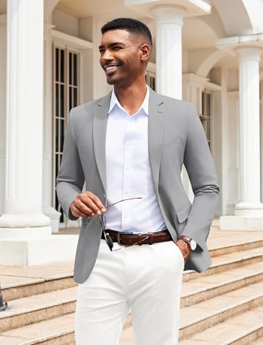 COOFANDY Men's Herringbone Blazer Slim Fit Cotton Sport Coats Two Buttons Casual Suit Jacket2