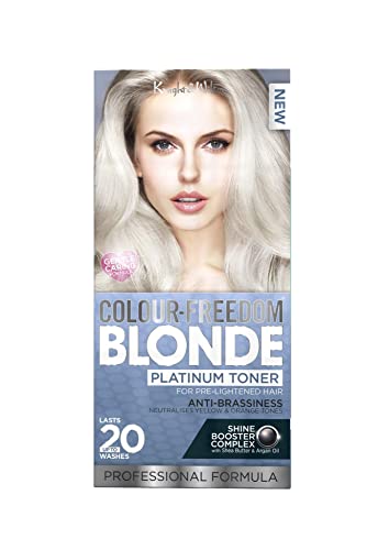 Knight & Wilson Colour-Freedom Platinblond Toner, Permanent Ice Cool Hair Dye Tint, Anti Brassiness, Neutralisiert Gelb & Messing Töne, Für Natürlich Leichtes, Gebleichtes oder Farbiges Haar (50ml)