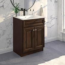 La Royal Maple Walnut Sink Base Bathroom Vanity 30" Width Ready-to-Assemble Cabinet