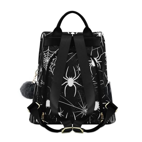 Sac à dos femme toile d'araignée blanche à fermeture éclair