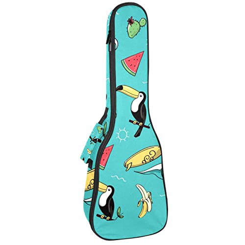 Sac pour ukulélé concert housse de transport rembourrée pastèque cactus