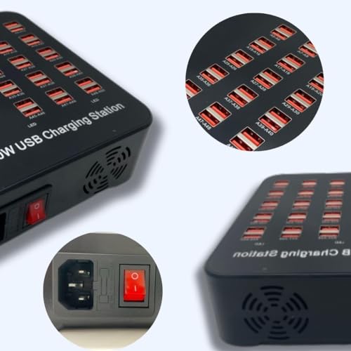 Image of Smart 40 Ports USB Hub Charging Station Power Outlet Multi Port Speed Dock Charger Suitable for Hotels, Shops, Schools, Shopping Mall and Travel - Black (40 USB Port)