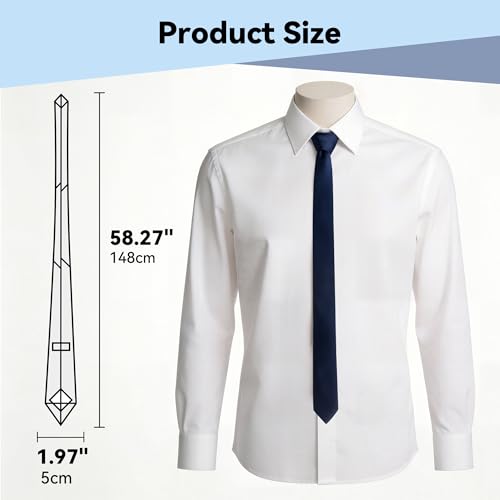 Image of Skinny Tie Men Women 2 inch (5CM) Slim Necktie Solid Thin Ties Formal