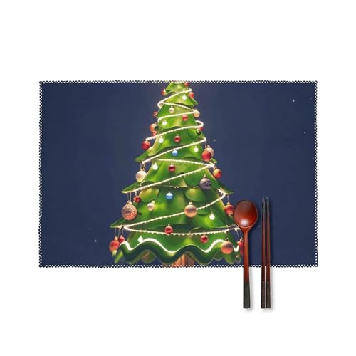Set de table Noël lavable pour protéger de la chaleur lot de 6