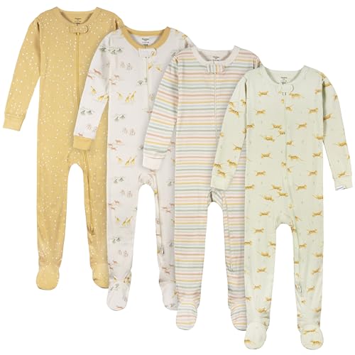 Gerber Unisex-Baby 4-Pack Footed Pajamas, Safari, 18 Months by Gerber - Used condition - US$30.22