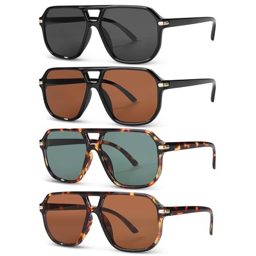 Oversized Retro Square Sunglasses with UV400 Protection