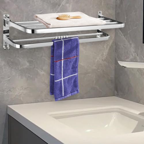 Porte-serviettes pliable sans perçage pour un rangement optimal - 4