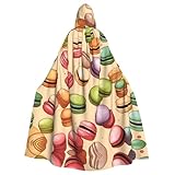 ERSDWRE Capa con capucha para hombres y mujeres, con estampado de galletas de macarrón, para Halloween, disfraz de cosplay