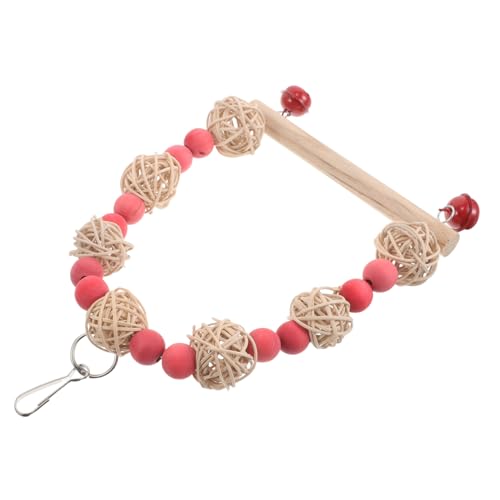 Yardwe Unique Rattan Ball Swing for Cockatiels Budgies Fun Bird Cage Accessory for Play and Exercise Durable Design for Active Parrots and Birds