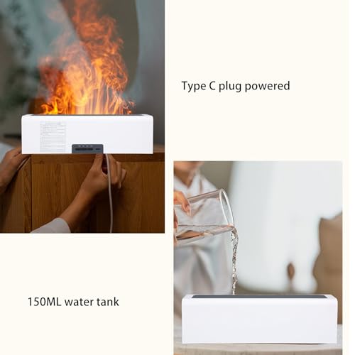 Difusor aromático eléctrico YUJIEE 150 ml con luz llama miniatura 6