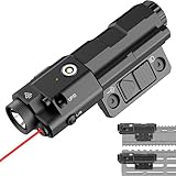 TOUGHSOUL Mlok Picatinny 2 in 1 Flashlight Laser Sight Combo, Max 1600 Lumen Rechargeable Red Blue IR Laser Flashlight for Ar Rifle (Red Laser)