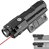 Mlok Picatinny 2 in 1 Flashlight Laser Sight Combo, TOUGHSOUL Max 1600 Lumen Rechargeable Red Blue...