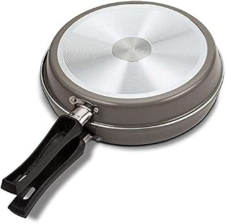 NAVA Double Pan with Handle | Diameter 25 cm | Double-Sided Frying Pan for Pancakes Omelettes | Dishwasher Safe | Gas, Electric, Ceramic and Halogen Cookers