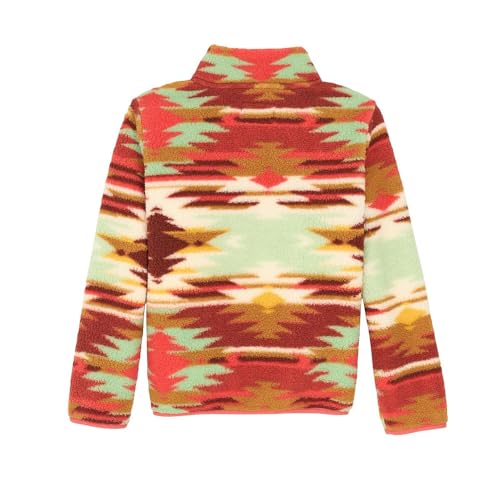 Wrangler Girl's Blue and Green Sherpa Pullover Multi M2