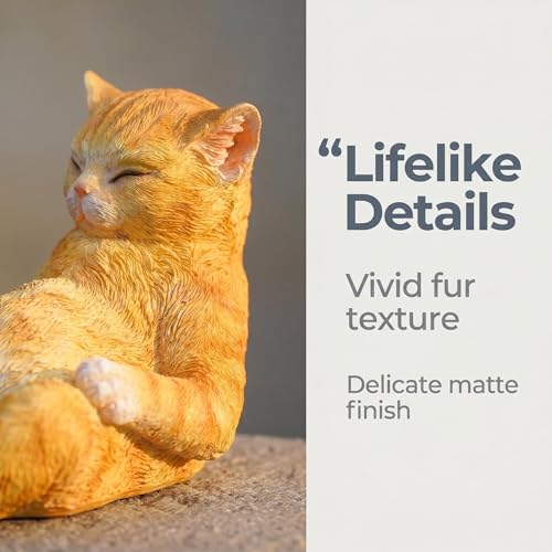 Estatua Decorativa de Gato de Resina para Jardín 9.8 in miniatura 6