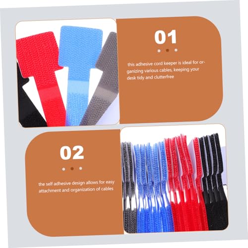 STOBOK 50pcs Organizador de Cables con Adhesivo Clips de Sujeción para Cables Accesorios de Escritorio miniatura 3