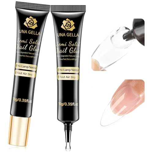 UNA GELLA No Lamp Need Solid Nail Glue for Press Ons: Nails Acryl...